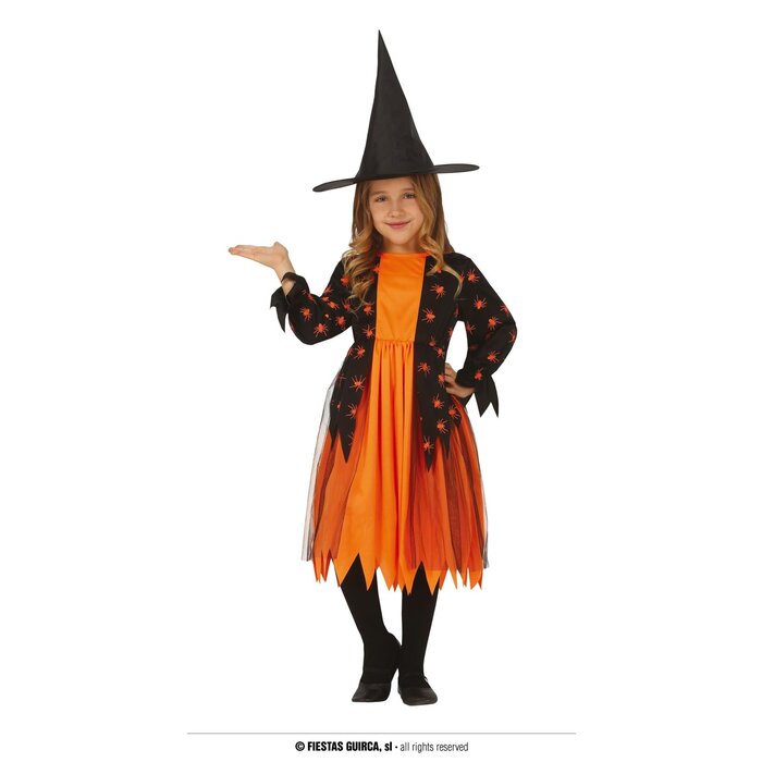 Fiestas Guirca Oranje heks halloween kleedje meisje