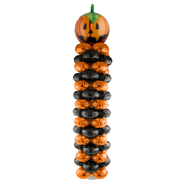 Ballonstand met 16 Halloween pompoenen 165cm