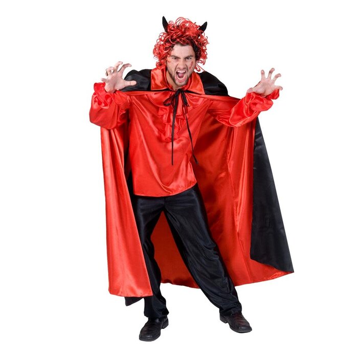 Funny Fashion Cape Dracula zwart/rood gevoerd