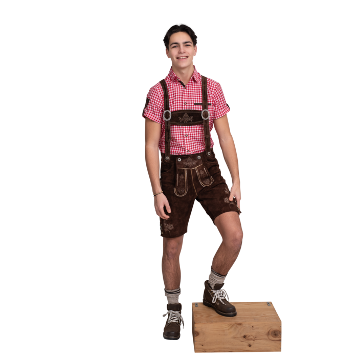 Haus Huberts Echte Lederhose kort donker bruin