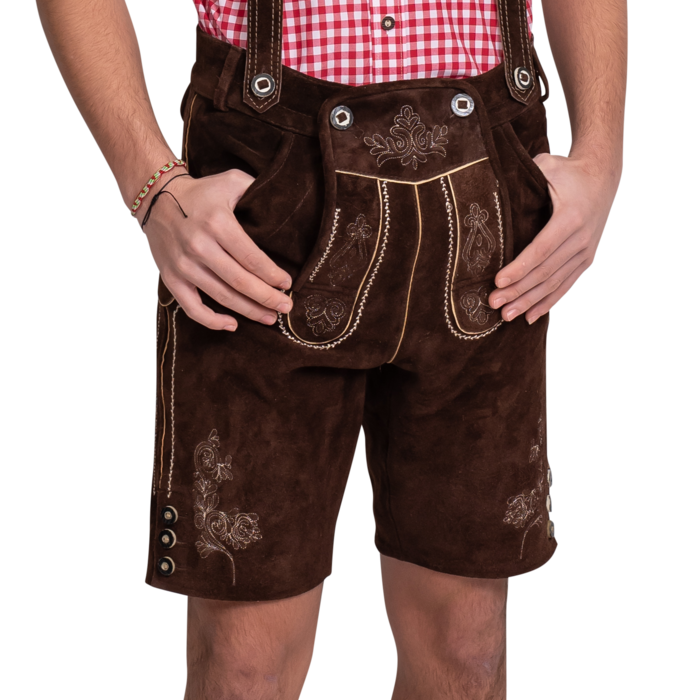 Haus Huberts Echte Lederhose kort donker bruin