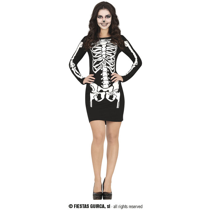 Fiestas Guirca Halloween skelet kleedje dames