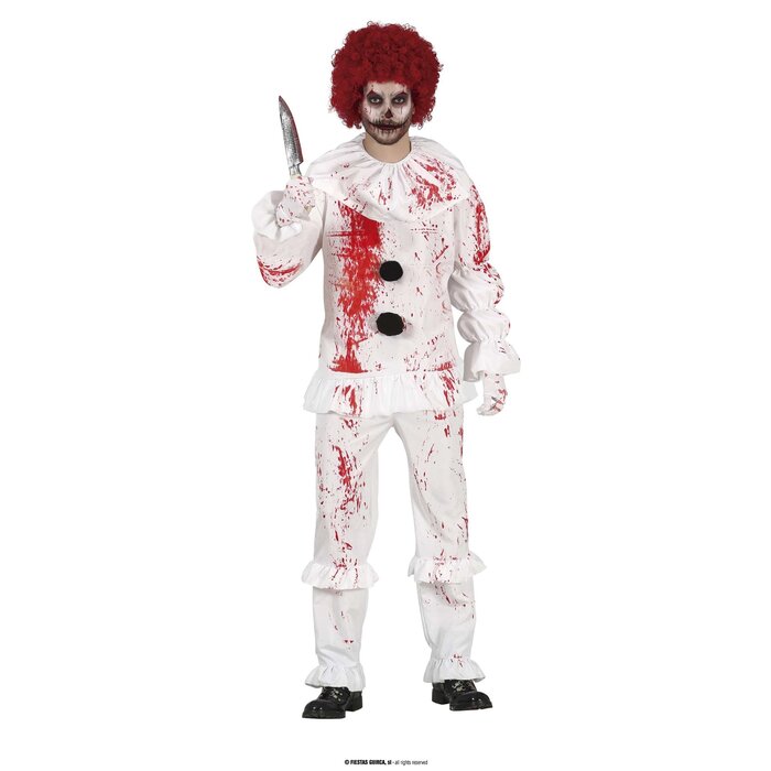 Fiestas Guirca Bloederige horrorclown wit