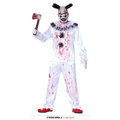 Fiestas Guirca Killer Clown wit halloween kostuum heren