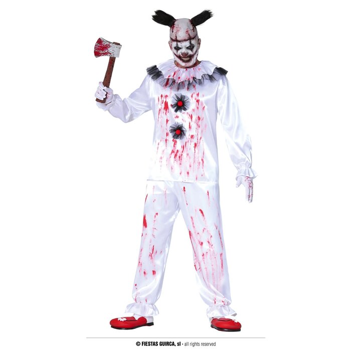 Fiestas Guirca Killer Clown wit halloween kostuum heren