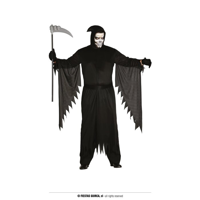 Fiestas Guirca Zwarte moordenaar met mes halloween kostuum