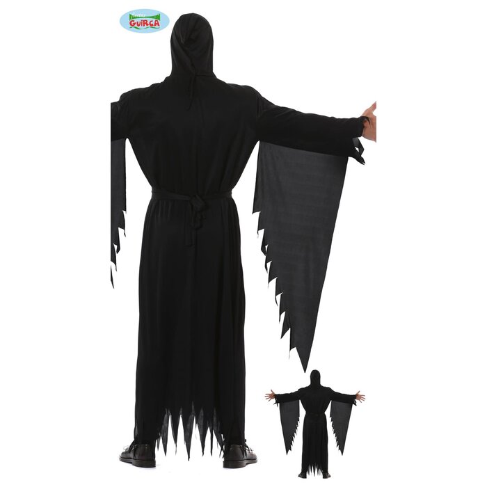 Fiestas Guirca Zwarte moordenaar met mes halloween kostuum