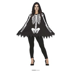 Fiestas Guirca Skelet poncho unisex