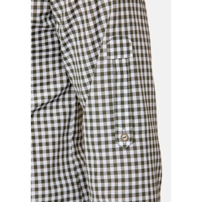 Tirolerhemd Rietgroen-wit geruit