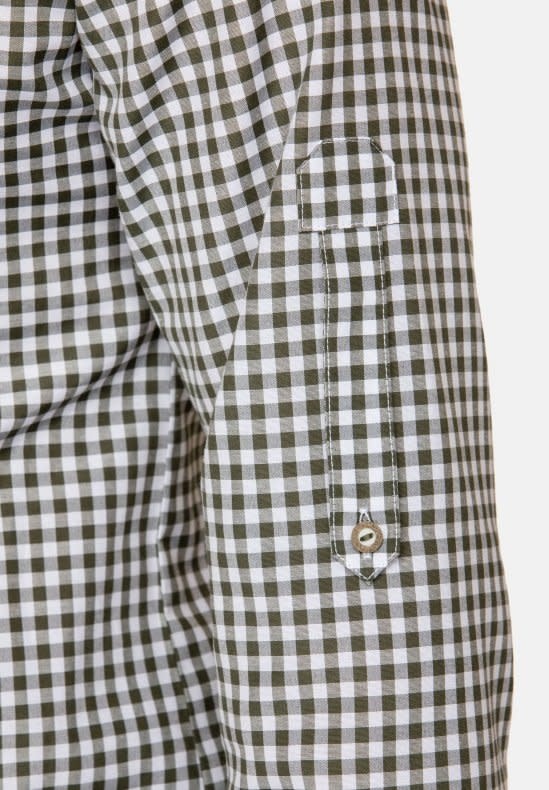 Tirolerhemd Rietgroen-wit geruit