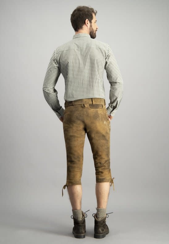 Tirolerhemd Rietgroen-wit geruit