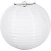 Lampion met draadstalen frame papier rond WIT, 25cm