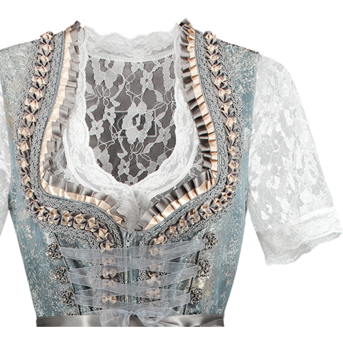 Haus Huberts Dirndl luxe antiek blauw met schort zonder bloes