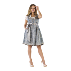 Haus Huberts Dirndl luxe antiek blauw met schort zonder bloes