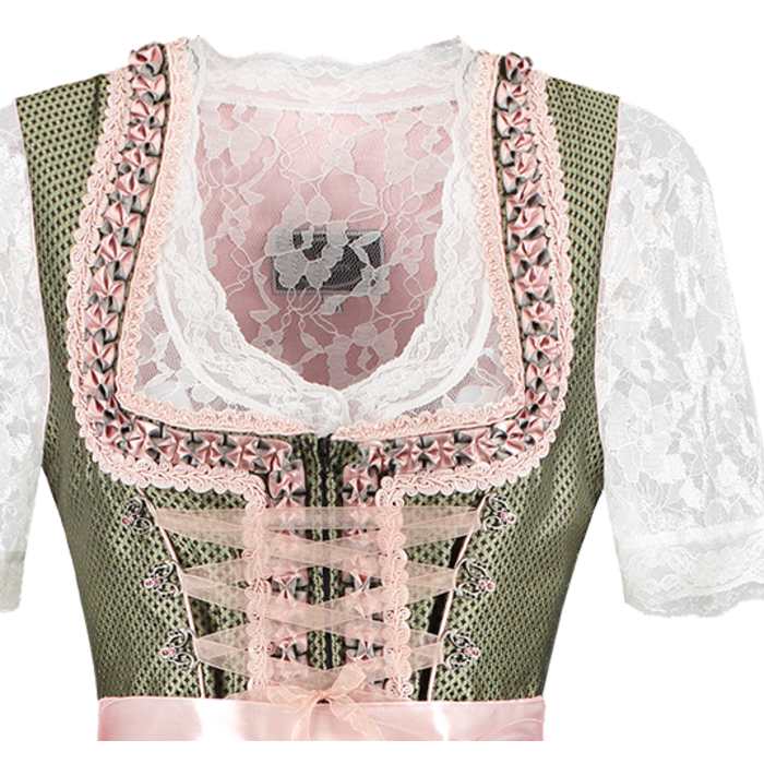 Haus Huberts Dirndl luxe groen met schort zonder bloes