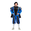 Wilbers & Wilbers Luxe piet kostuum blauw/zwart imitatie fluweel volwassenen