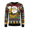 Kersttrui santa cheers met echte pluizige baard