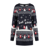 Foute kerstsweater jurk Let it Snow