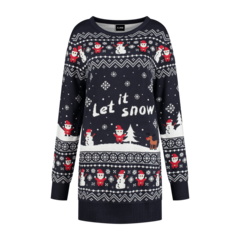 Foute kerstsweater jurk Let it Snow