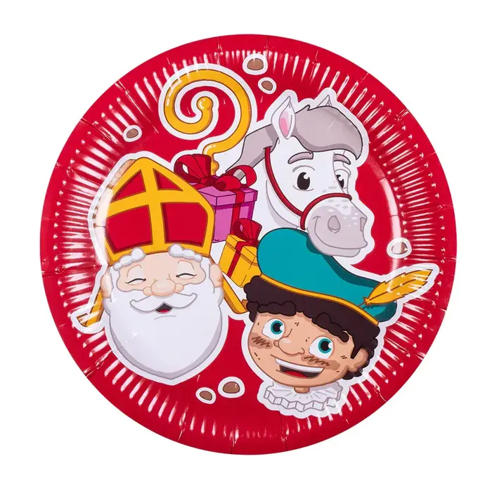 10 Papieren bordjes Sinterklaas (23 cm)