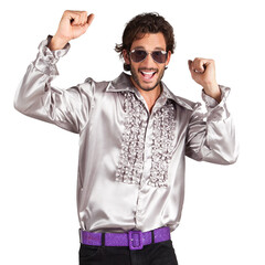 Boland Hemd met ruches disco ZILVER