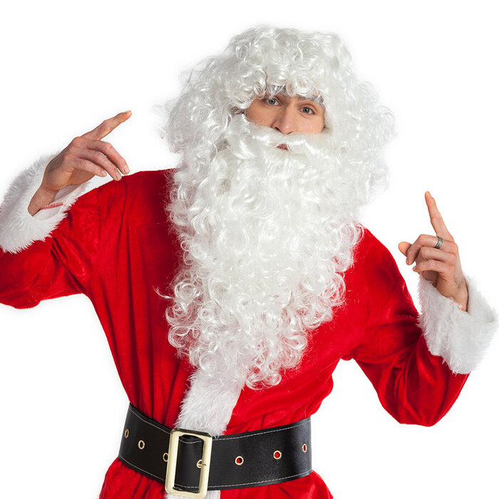 Boland Baardstel kerstman lang budget baard en pruik