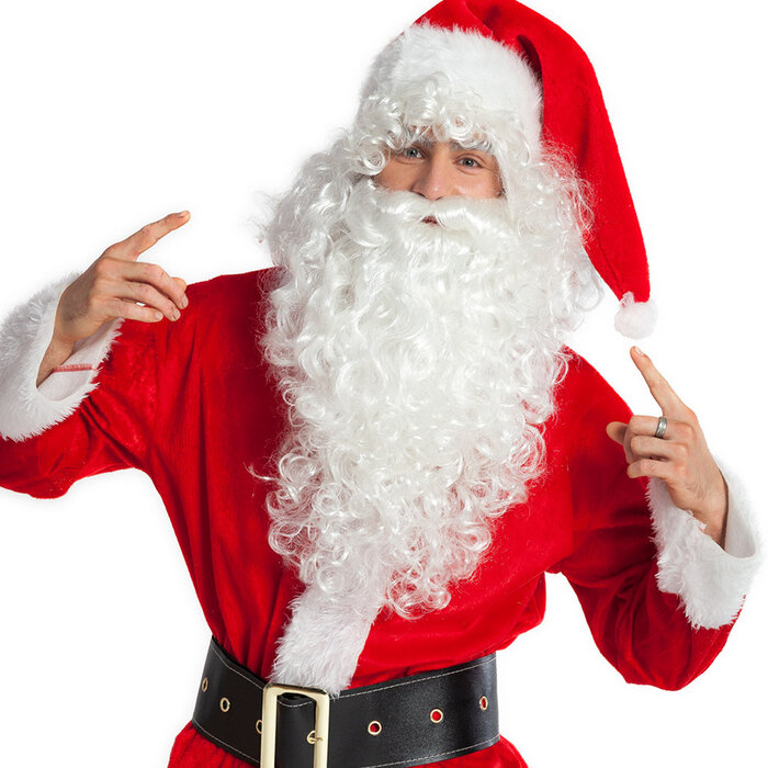 Boland Baardstel kerstman lang budget baard en pruik