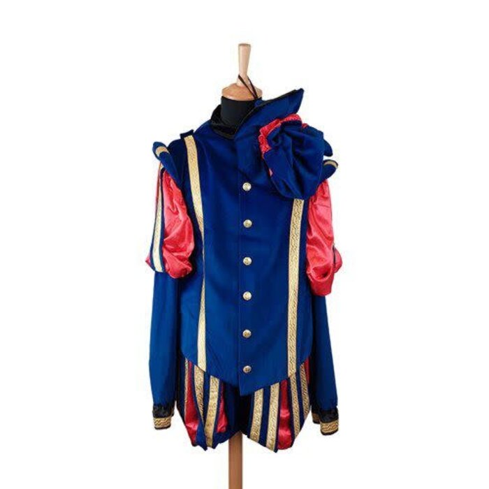 Feestshop.be Piet fluweel deluxe blauw/rood