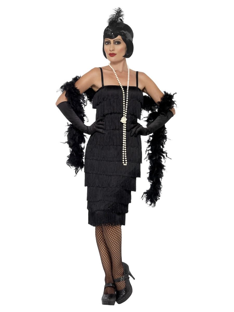 Charleston flapper dress zwart