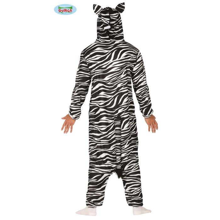 Fiestas Guirca Zebra kostuum jumpsuit met kap