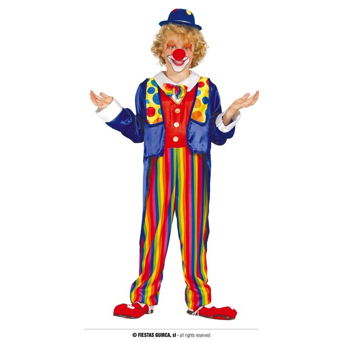 Fiestas Guirca Regenboog clown kostuum jongen