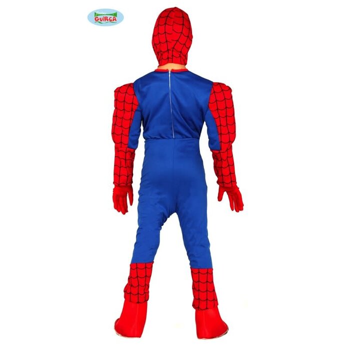 Fiestas Guirca Rode superheld spider jumpsuit met muts
