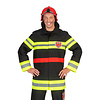 Feestshop.be Brandweer jas zwart met fluo streep
