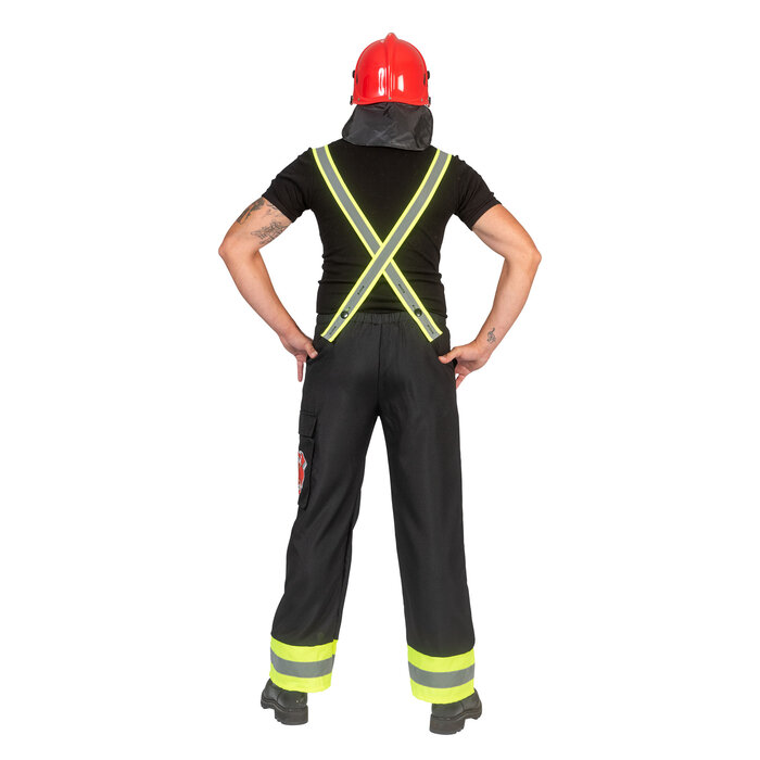 Feestshop.be Brandweer man broek fluo streep