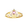 Feestshop.be Tiara kroontje goud met roze steen