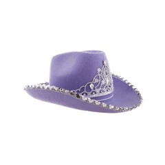 Feestshop.be Cowboyhoed met kroon paars