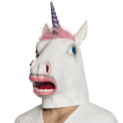 Feestshop.be Latex hoofdmasker Eenhoorn Pinkie
