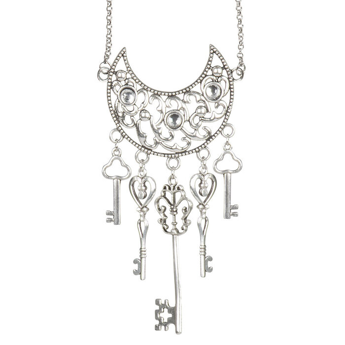 Feestshop.be Ketting zilver met sleutels steampunk