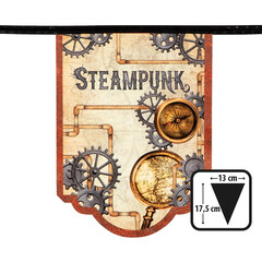Feestshop.be Kartonnen vlaggenlijn Steampunk dubbelzijdig 4 meter