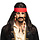 Pruik piraat jack met bandana, snor en baard