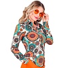 Feestshop.be Dames hemd flower power jaren 60