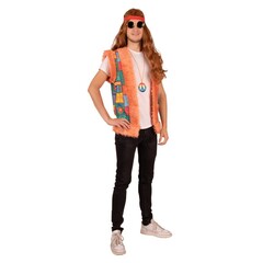 Feestshop.be Hippie vest patchwork Flower Power heren