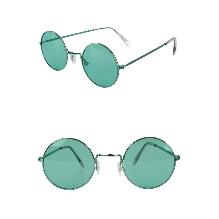 Hippie bril ronde glazen Flower Power groen