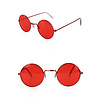 Hippie bril ronde glazen Flower Power rood