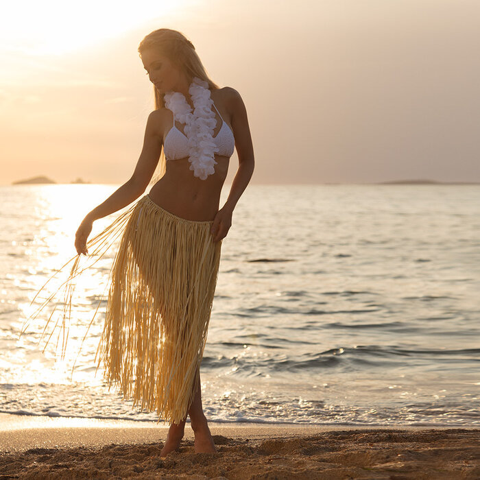 Boland Hawaii rokje raffia naturel 80cm