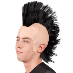 Pruik Punker hanenkam zwart punk