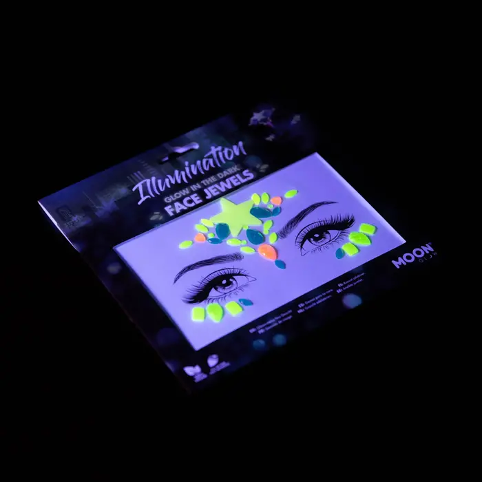 Gezicht steentjes Illumination glow in the dark
