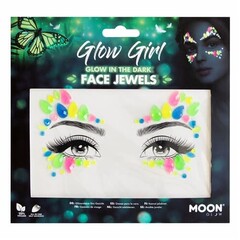 Gezicht steentjes  Glow Girl glow in the dark