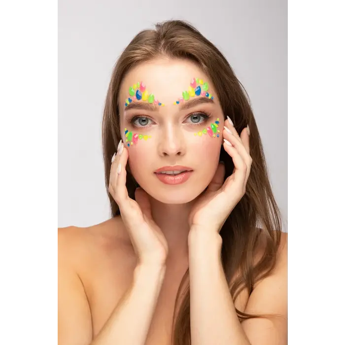 Gezicht steentjes  Glow Girl glow in the dark