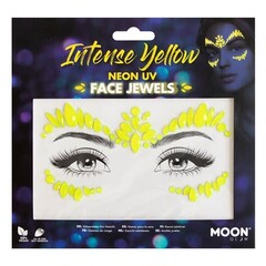 Gezicht steentjes Intense Yellow neon uv